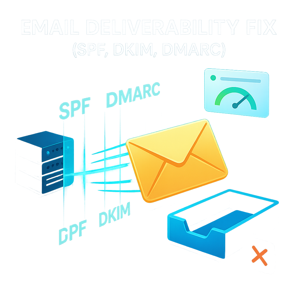 Email Deliverability Fix (SPF, DKIM, DMARC)