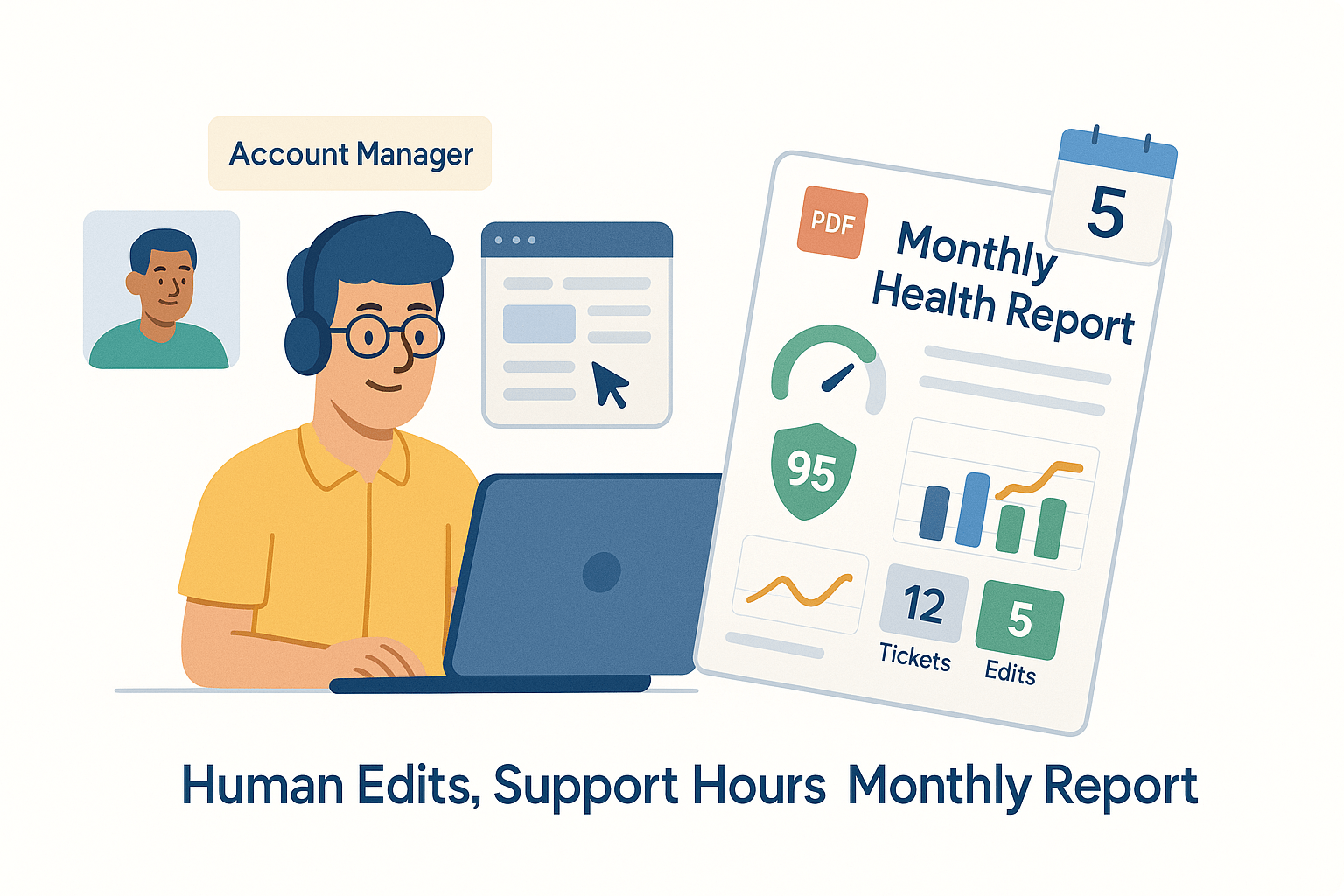 Real Human Edits, Support Hours & Reports