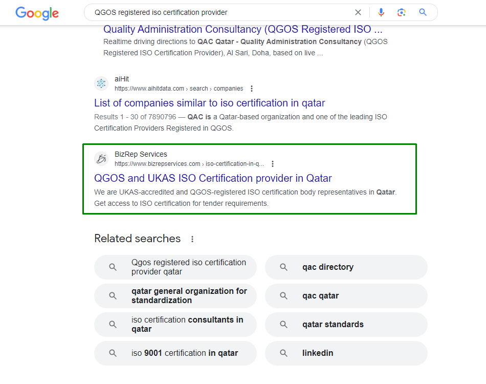 QGOS registered iso certification provider